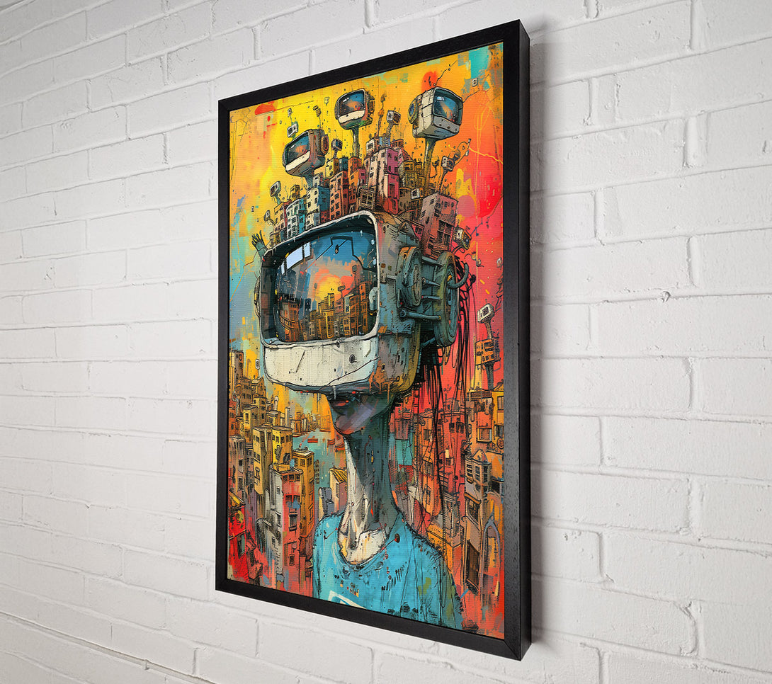  A Canvas Print of Blue Cityscape Dreams Canvas Print