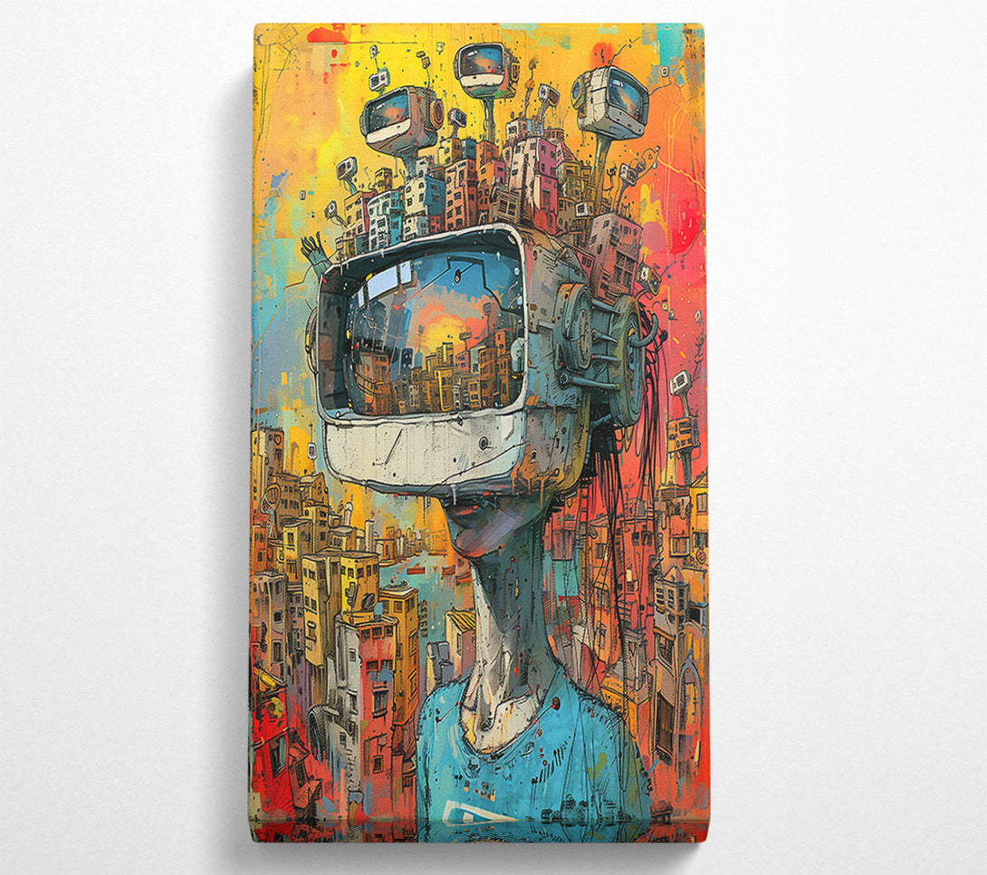  A Canvas Print of Blue Cityscape Dreams Canvas Print