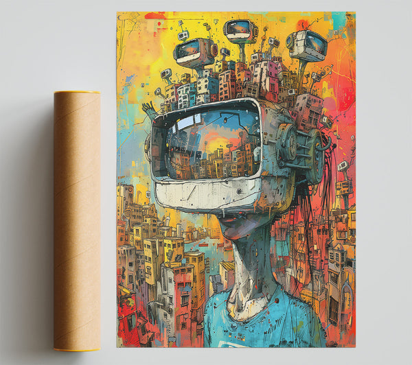Blue Cityscape Dreams Print