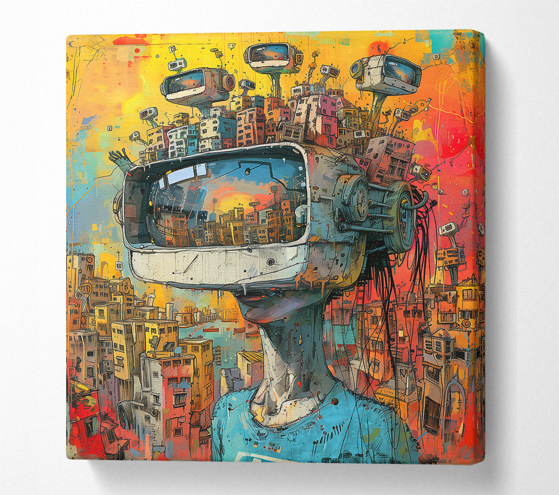  A Canvas Print of Blue Cityscape Dreams Canvas Print