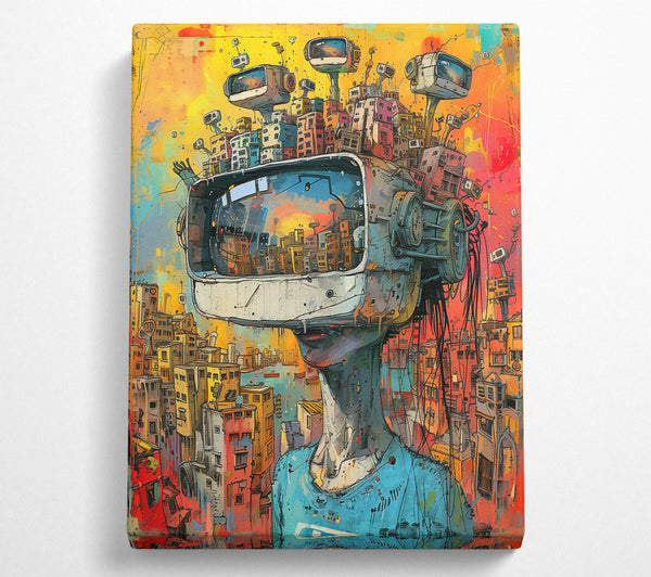  A Canvas Print of Blue Cityscape Dreams Canvas Print