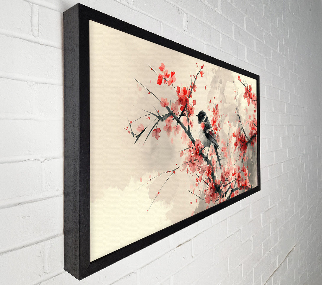  A Canvas Print of Pink Blossom Songbird Canvas Art