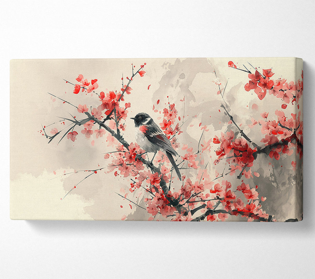  A Canvas Print of Pink Blossom Songbird Canvas Art