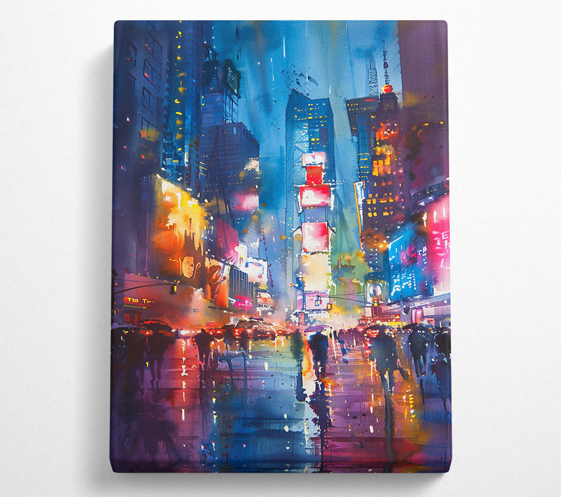  A Canvas Print of Blue City Lights Canvas Wall Art