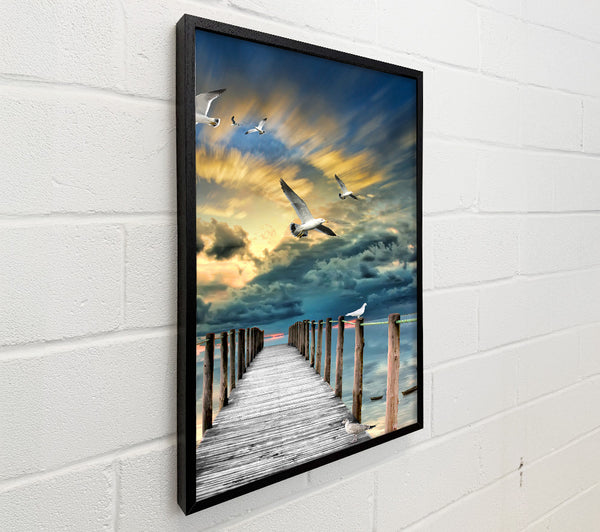 Board Walk With Seagulls