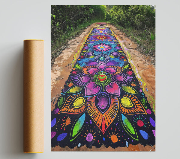 Rainbow Mandala Path Print