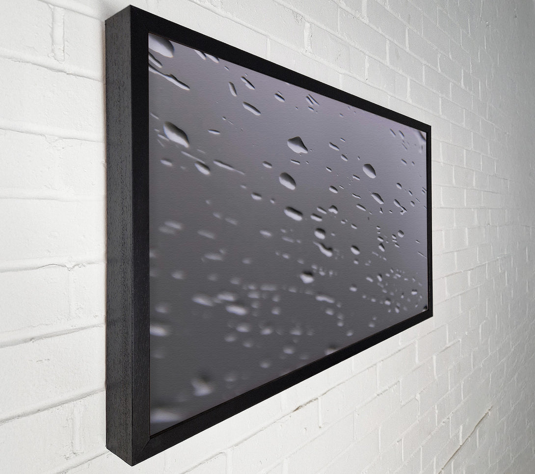  A Canvas Print of Grey Raindrops Falling Canvas Wall Art