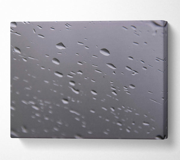  A Canvas Print of Grey Raindrops Falling Canvas Wall Art