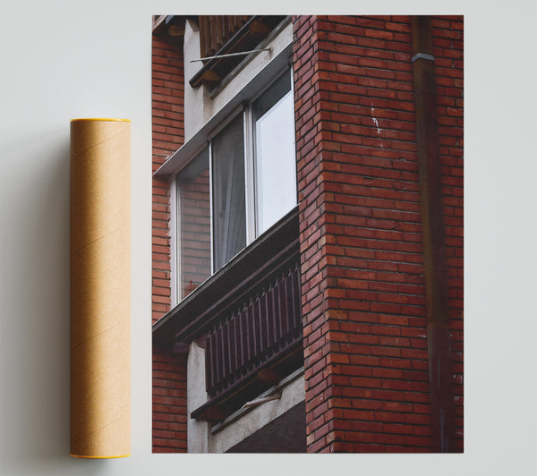 Red Brick Balcony Giclee Print