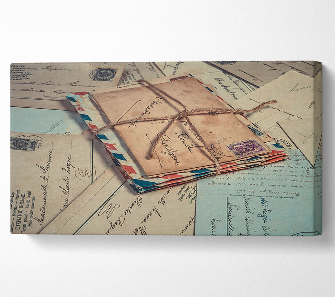  A Canvas Print of Tan Tied Letters Canvas Wall Art