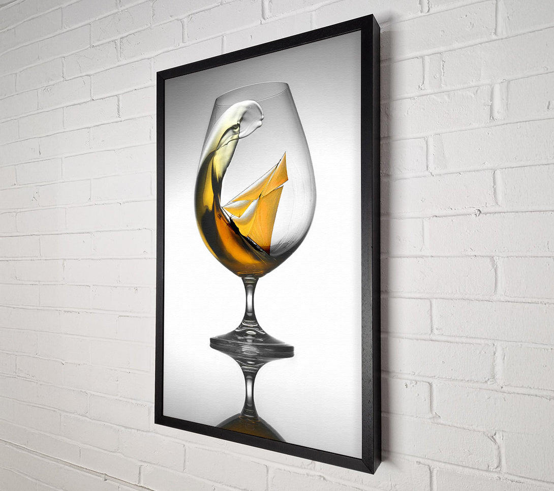  A Canvas Print of Boat In A Wine Glass Canvas Art