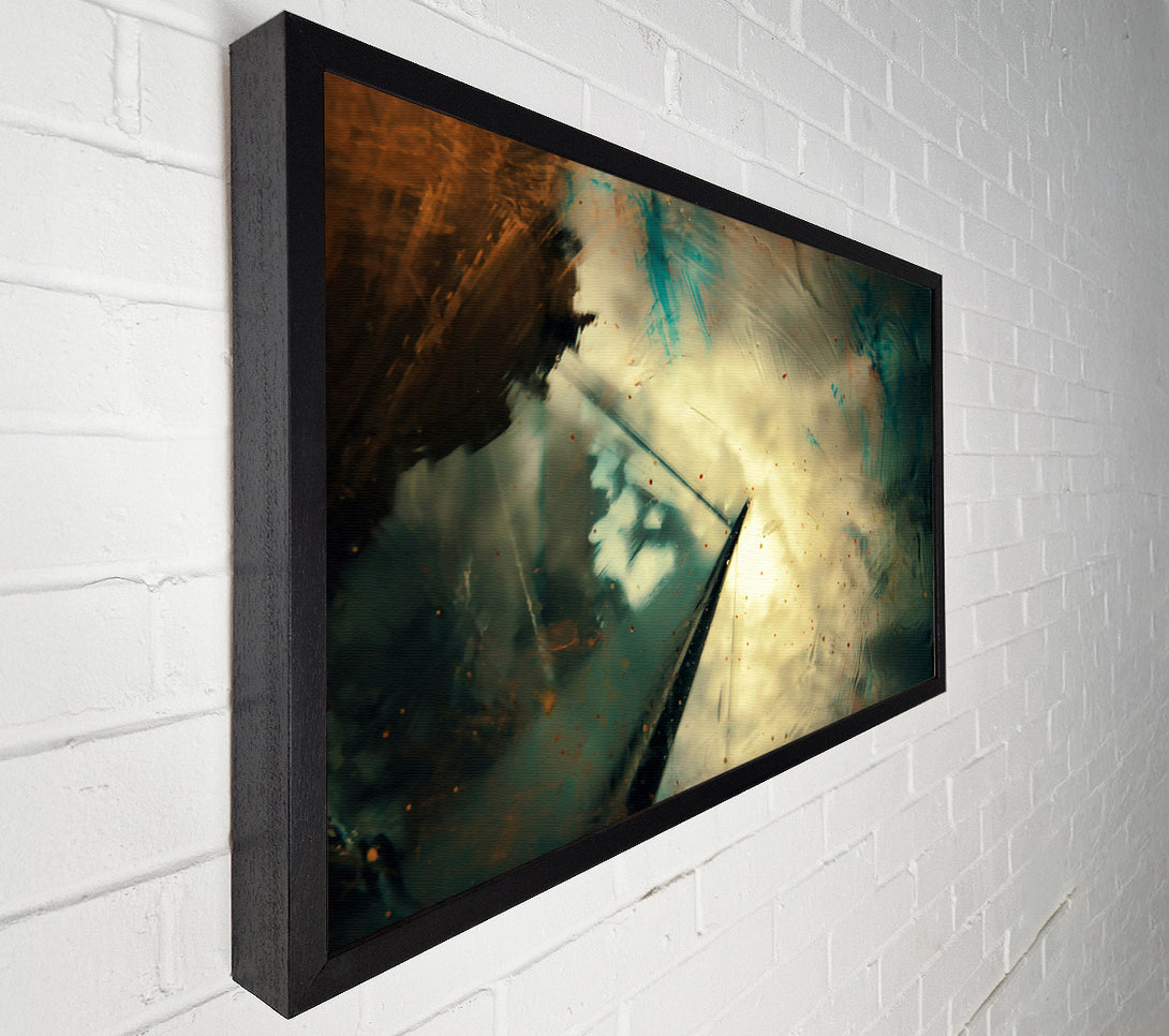  A Canvas Print of Teal And Gold Burst Canvas Wall Art