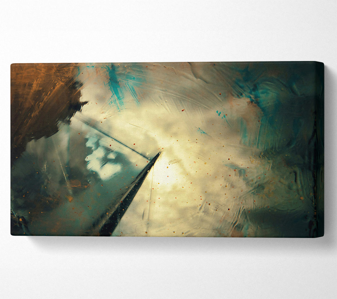  A Canvas Print of Teal And Gold Burst Canvas Wall Art