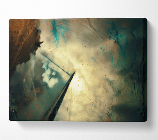  A Canvas Print of Teal And Gold Burst Canvas Wall Art