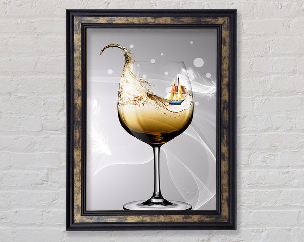Boat In A Wineglass Framed Print