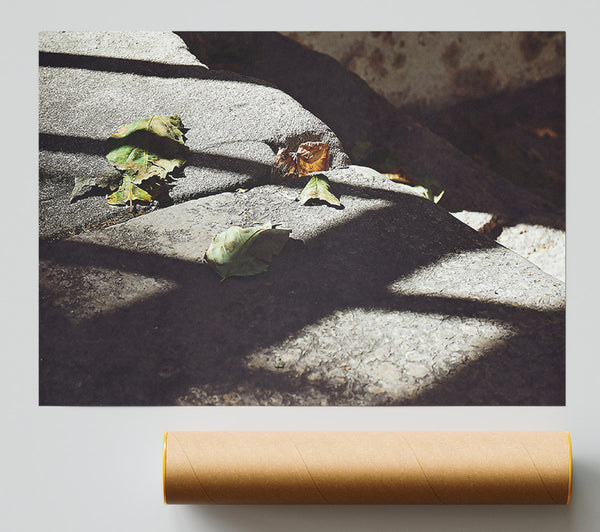 Grey Stone Shadows Poster