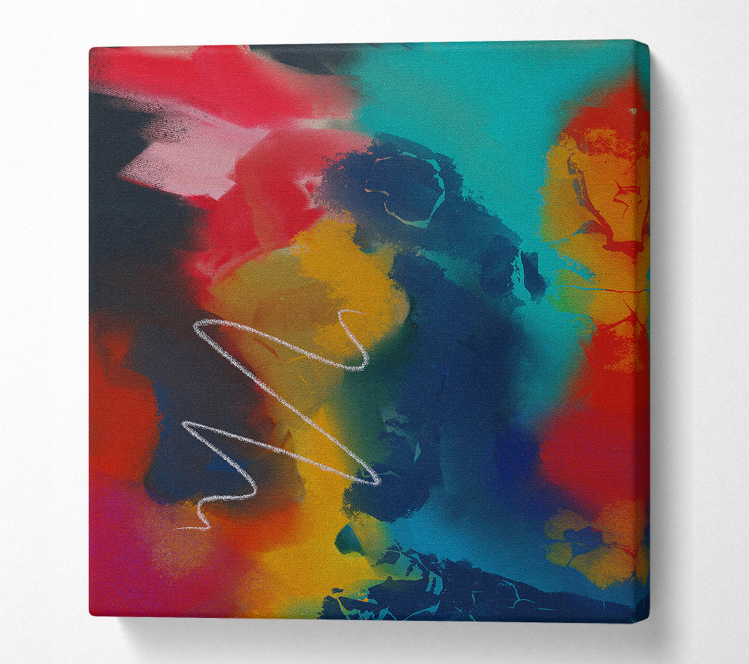  A Canvas Print of Golden Abstract Chaos Canvas Wall Art