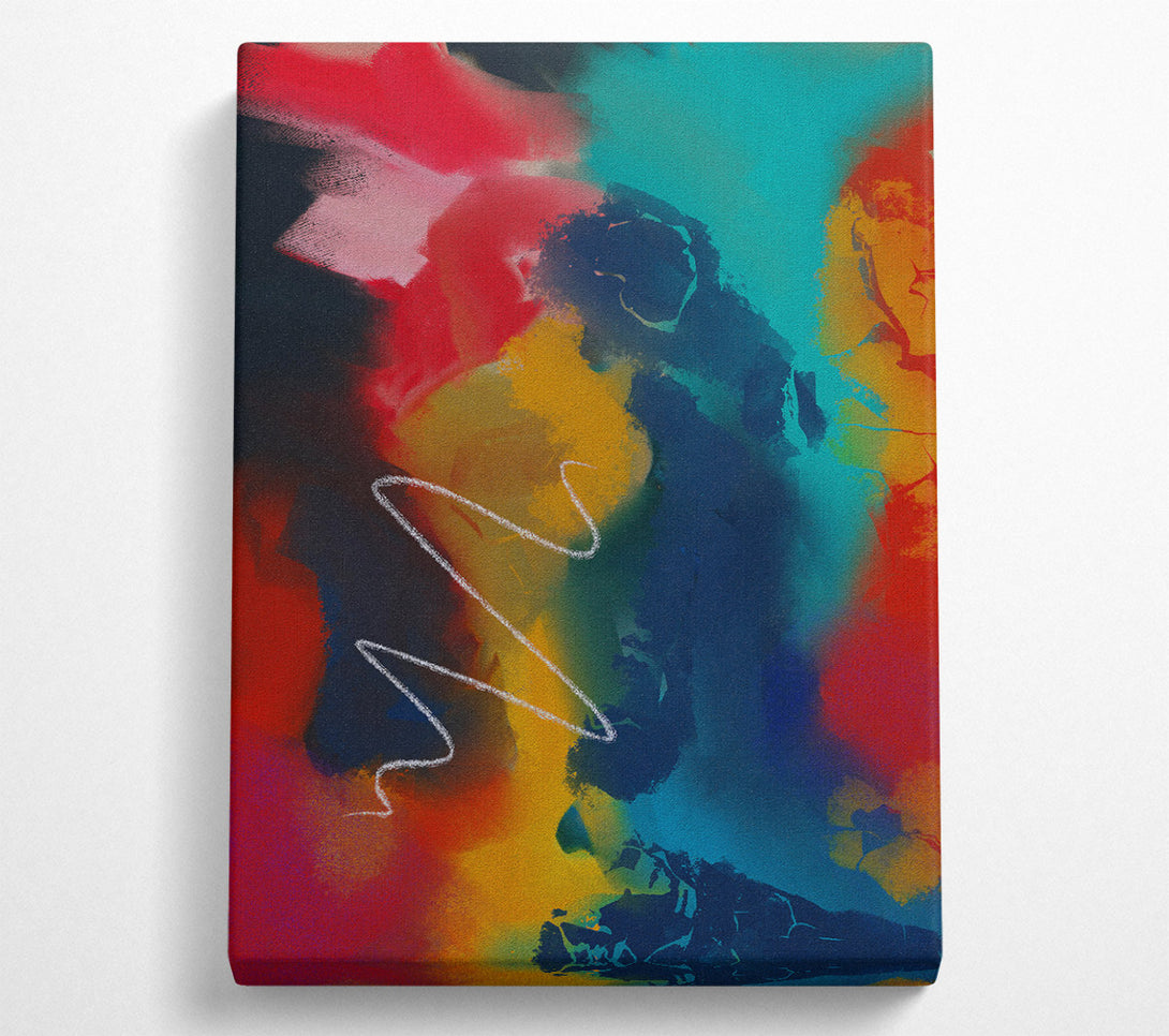  A Canvas Print of Golden Abstract Chaos Canvas Wall Art