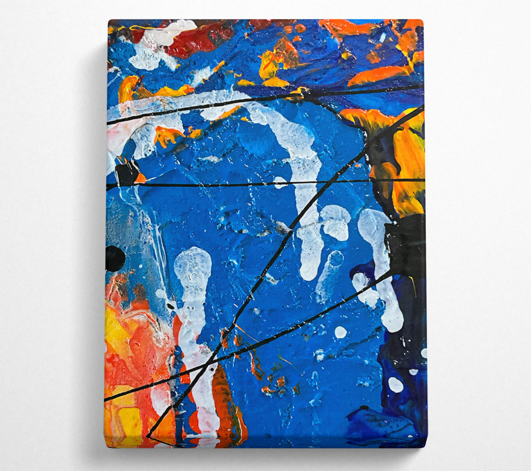  A Canvas Print of Azure Abstract Lines Canvas Print