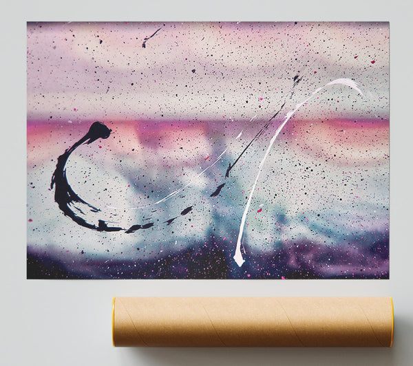 Purple And White Drips Poster