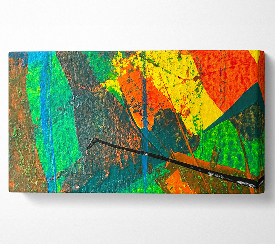  A Canvas Print of Emerald Abstract Strokes Canvas Wall Art
