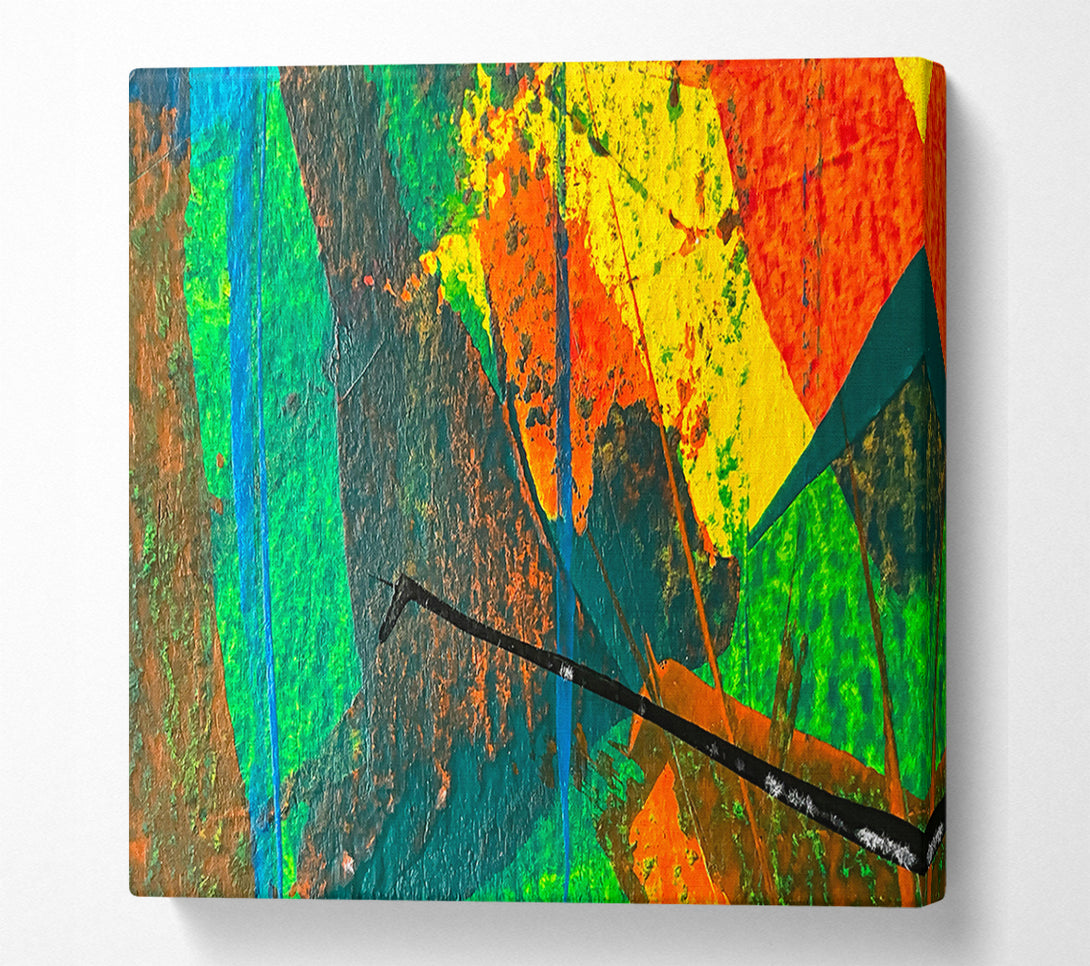  A Canvas Print of Emerald Abstract Strokes Canvas Wall Art