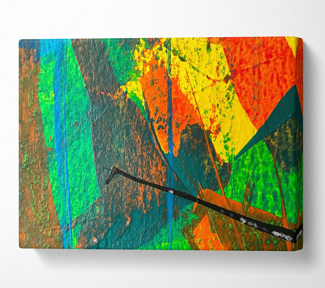  A Canvas Print of Emerald Abstract Strokes Canvas Wall Art