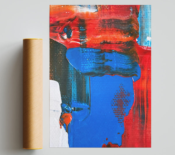 Blue And Red Abstract Giclee Print