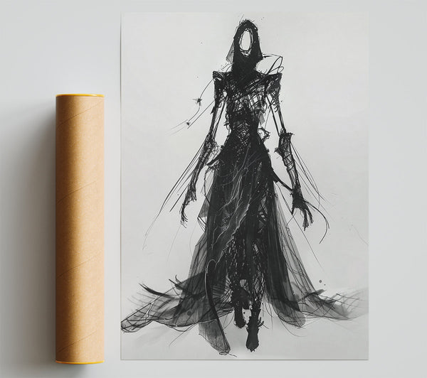 Black Ink Silhouette Print