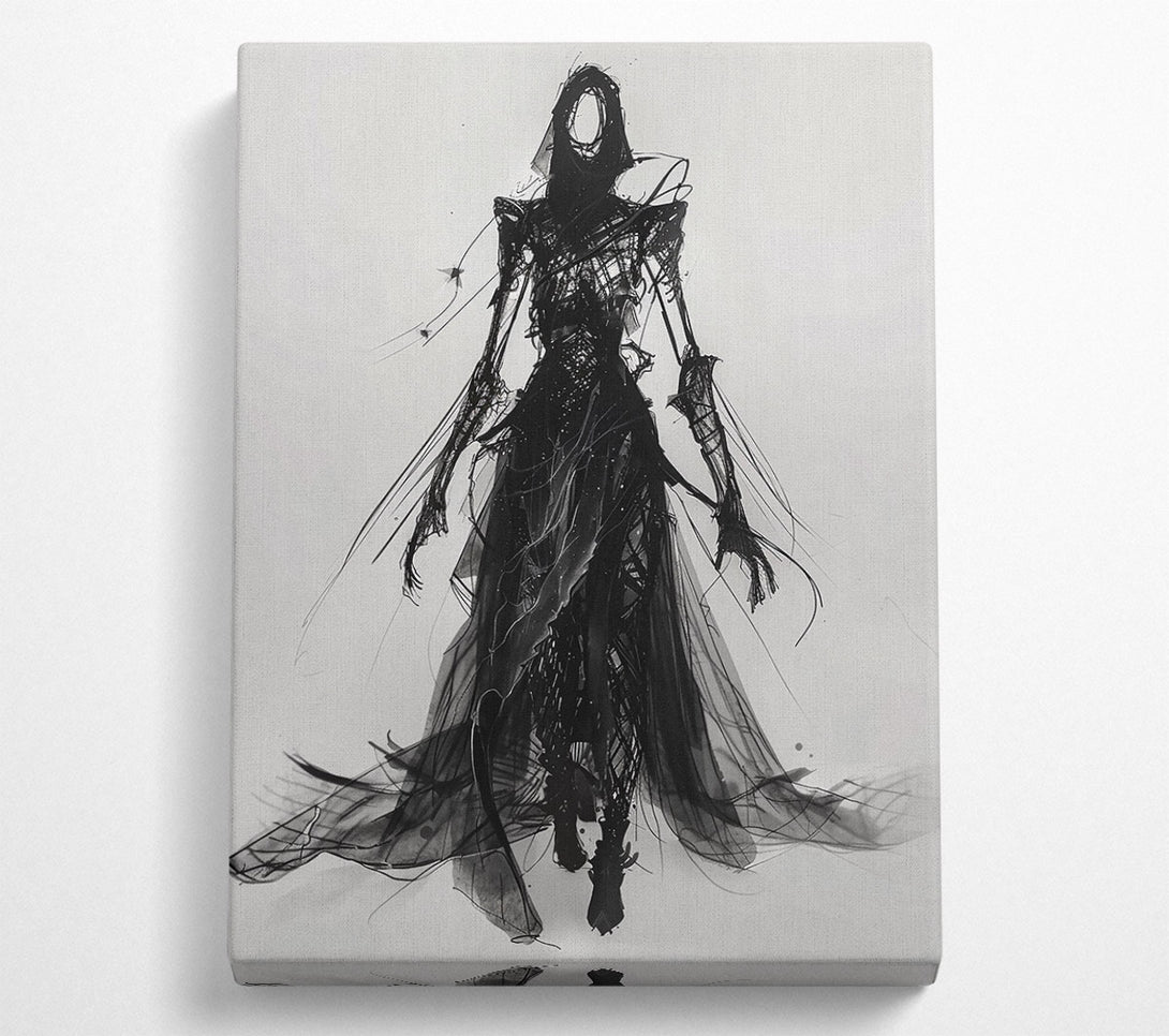 A Canvas Print of Black Ink Silhouette Canvas Art
