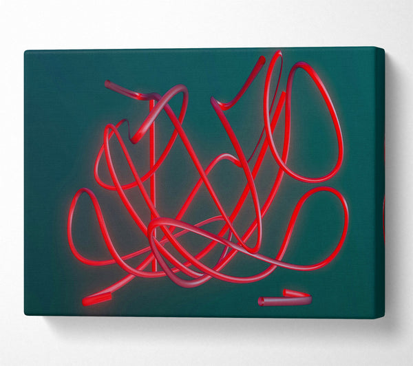  A Canvas Print of Crimson Tangled Lines Canvas Print
