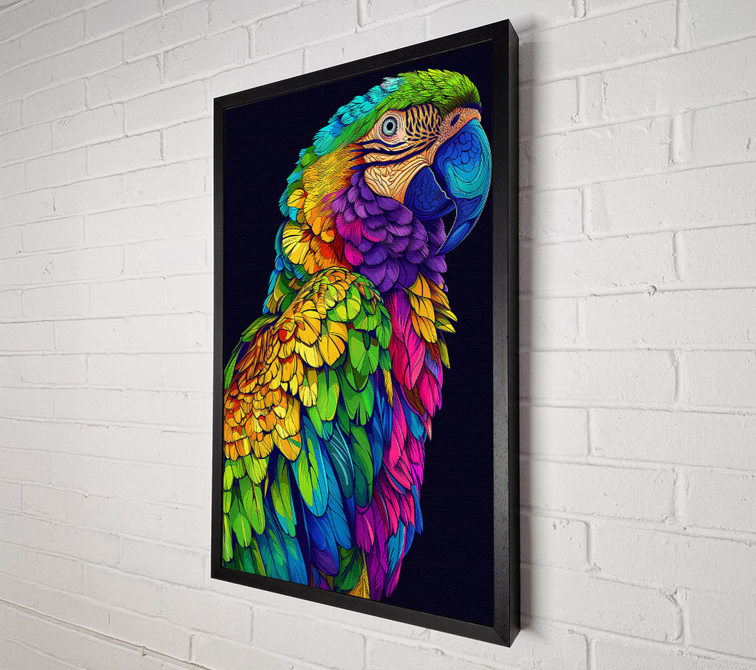  A Canvas Print of Golden Parrot Feathers Canvas Art