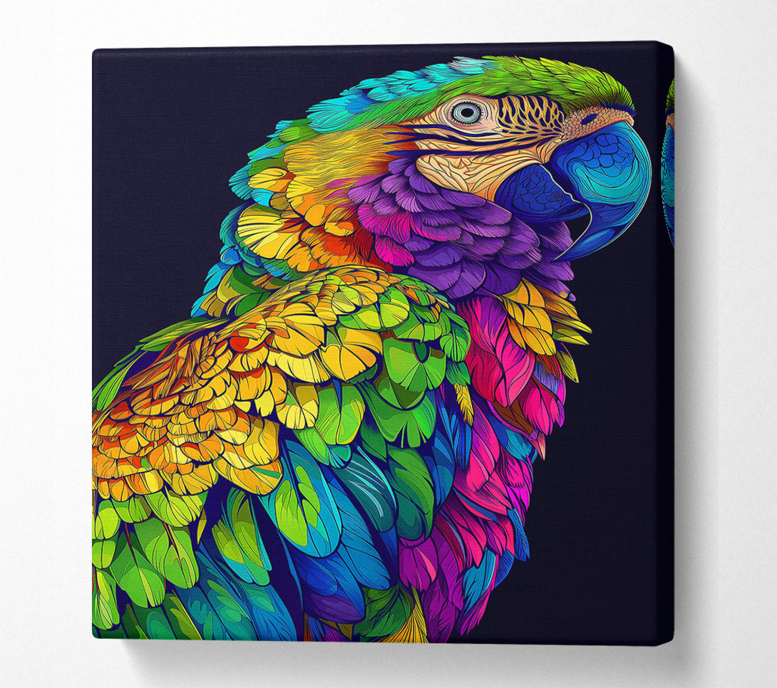  A Canvas Print of Golden Parrot Feathers Canvas Art