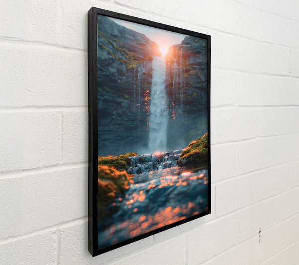Golden Waterfall Glow