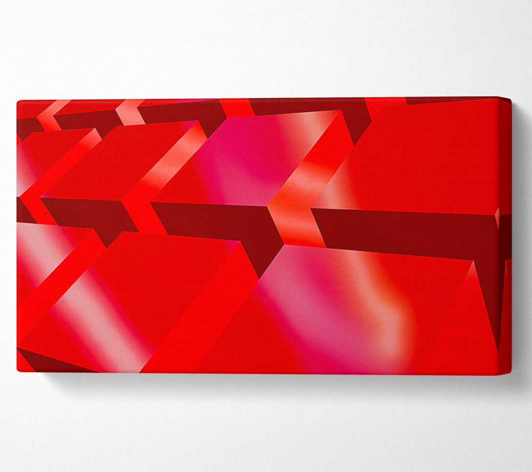  A Canvas Print of Crimson Cube Cascade Canvas Print