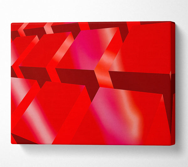  A Canvas Print of Crimson Cube Cascade Canvas Print