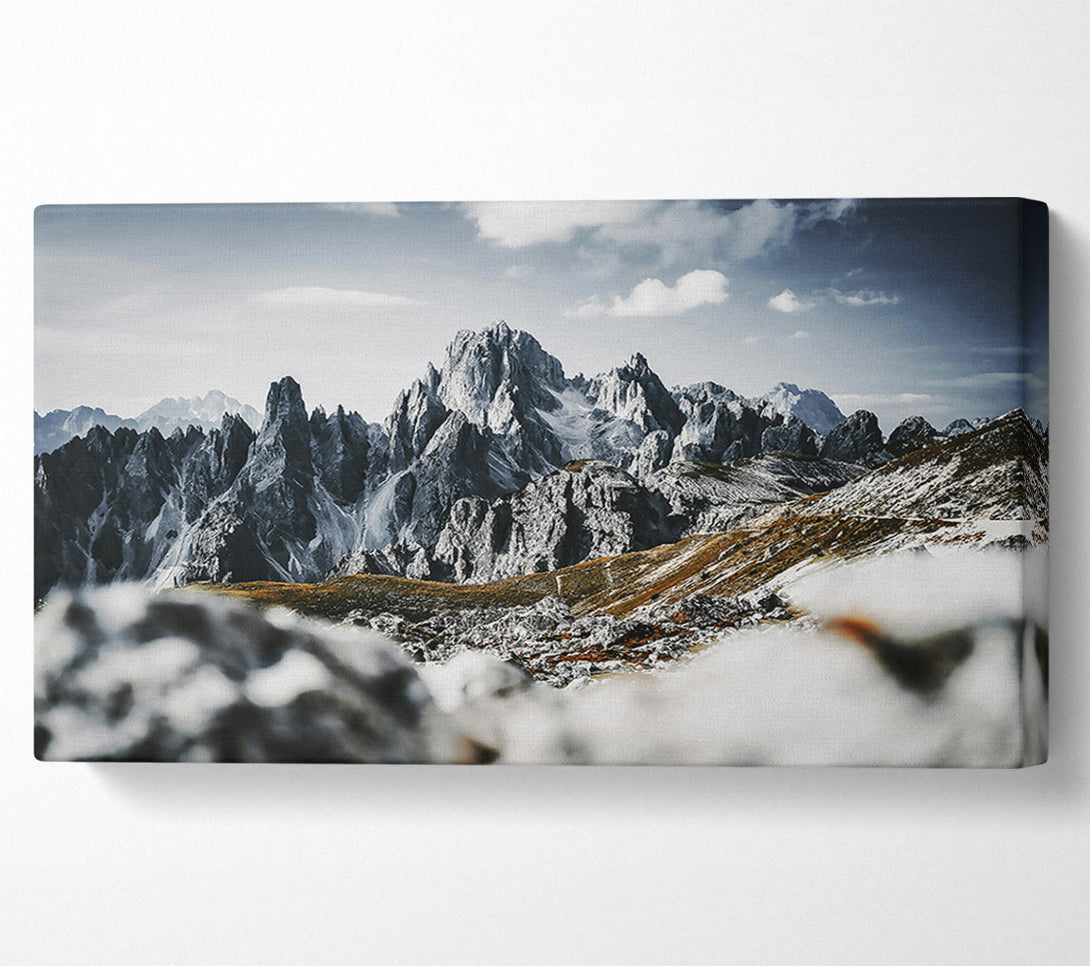  A Canvas Print of White Peaks In Winter Canvas Wall Art