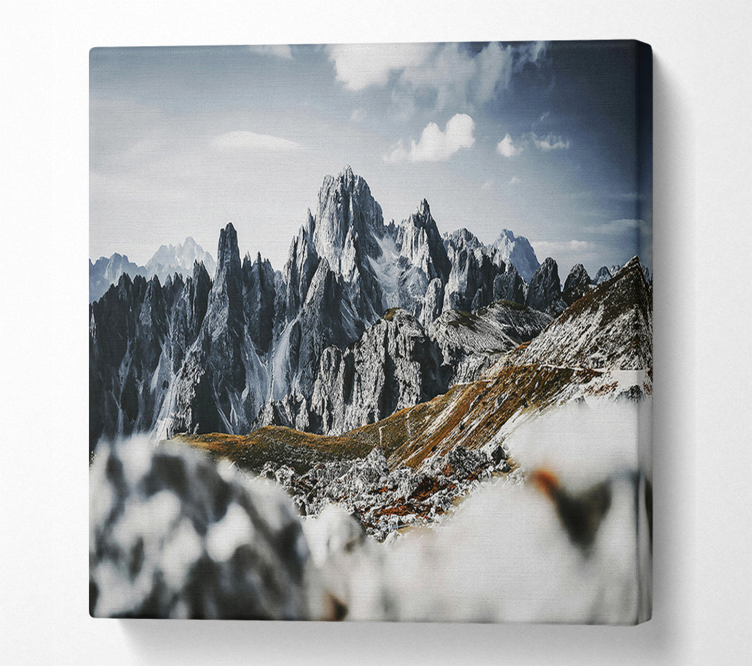  A Canvas Print of White Peaks In Winter Canvas Wall Art