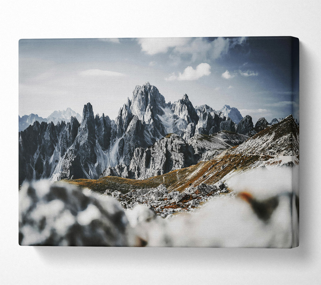  A Canvas Print of White Peaks In Winter Canvas Wall Art