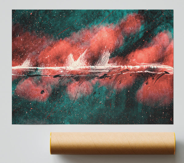 Crimson Cosmic Horizon Giclee Print