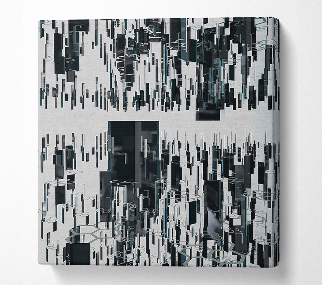  A Canvas Print of Black Geometric Reflections Canvas Print