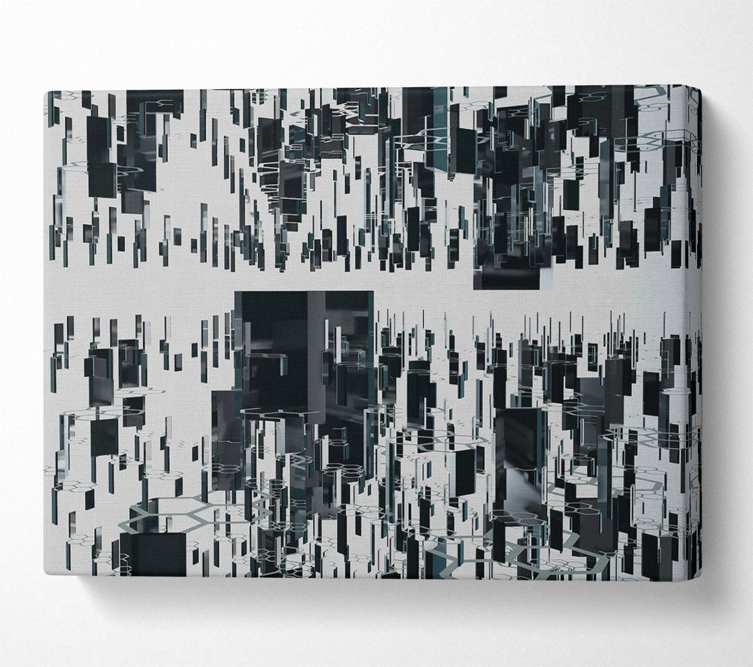  A Canvas Print of Black Geometric Reflections Canvas Print