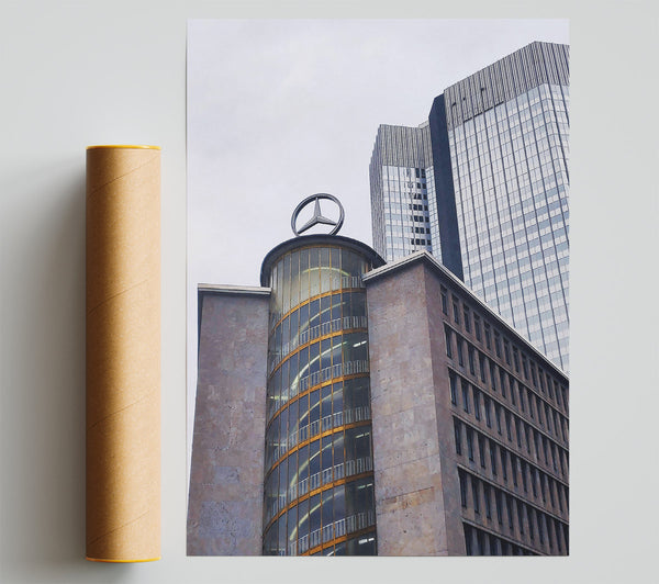 Golden Staircase Cityscape Poster