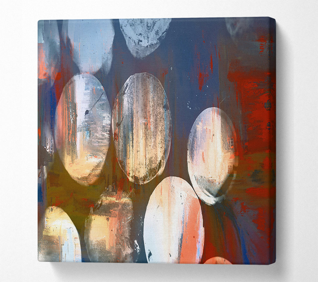  A Canvas Print of Blue Circles Of Light Canvas Art