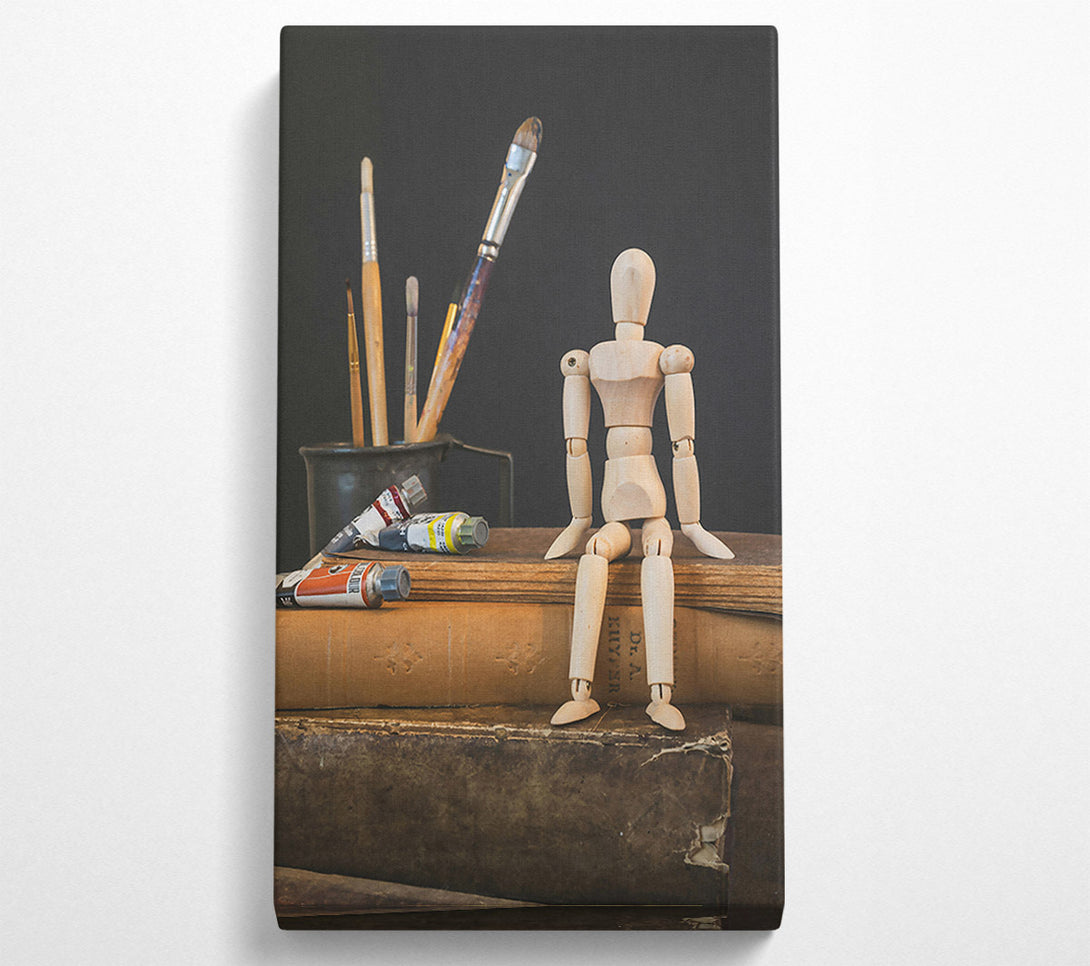  A Canvas Print of Brown Wooden Muse Canvas Print
