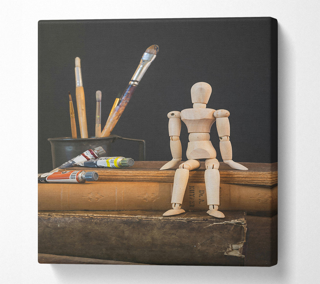  A Canvas Print of Brown Wooden Muse Canvas Print