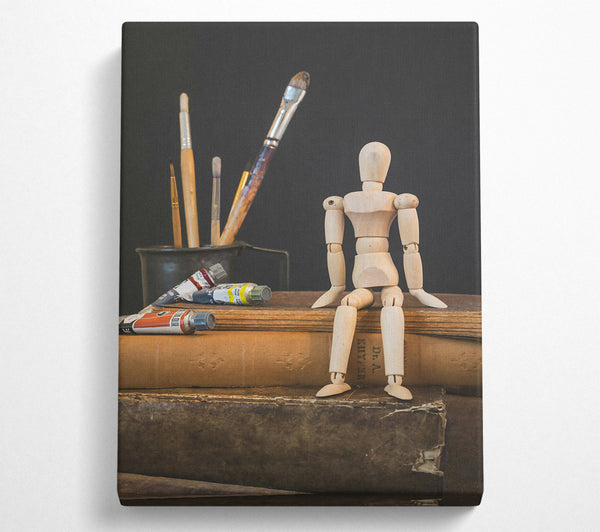  A Canvas Print of Brown Wooden Muse Canvas Print