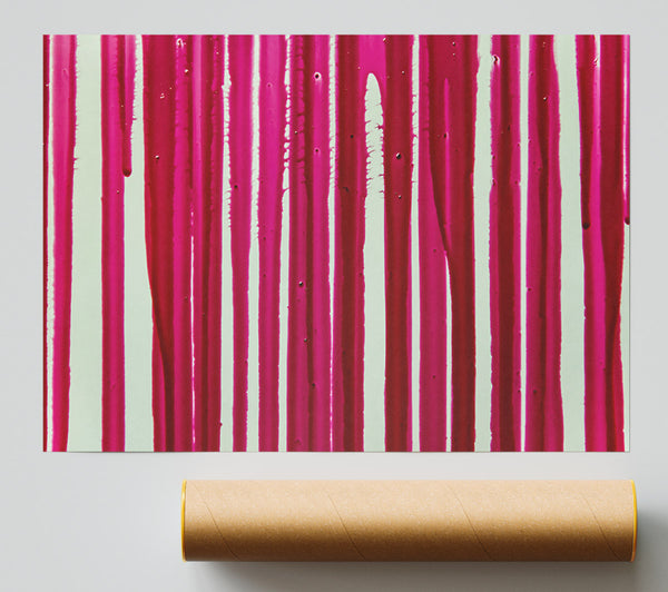 Crimson Drip Lines Giclee Print