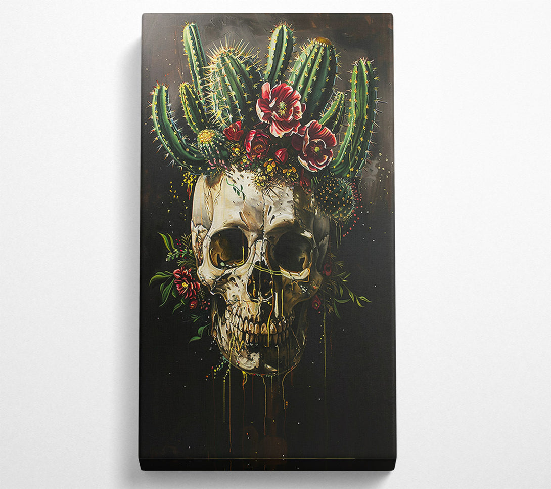  A Canvas Print of Crimson Cactus Skull Canvas Wall Art