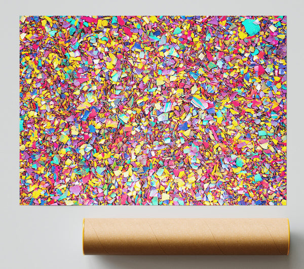 Yellow Confetti Burst Giclee Print